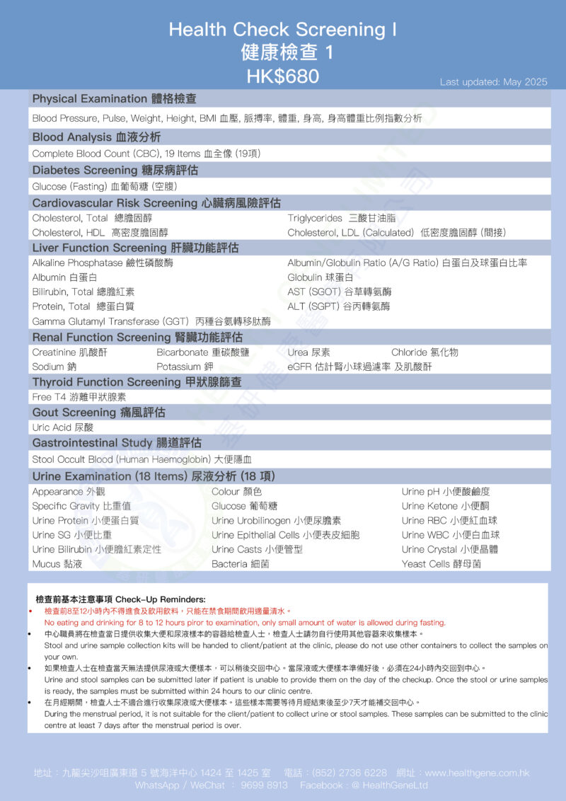 Health Check Screening I
