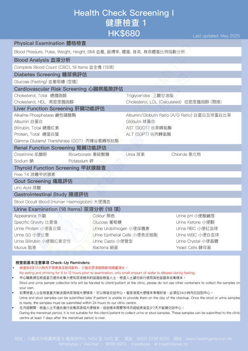 Health Screening I